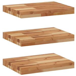 Akazie Massivholz Schweberegale 60 cm, 3er Set