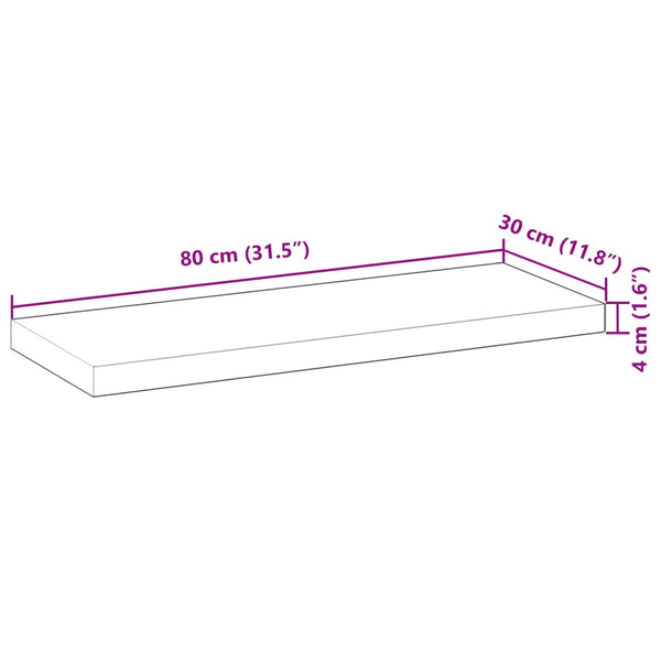 Schweberegal Akazie 80x30 cm Massivholz