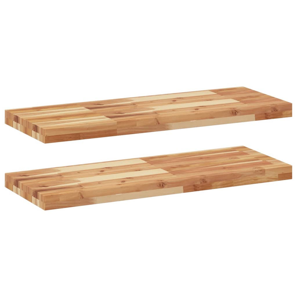 vidaXL Étagères flottantes 2 pcs 80x30x4 cm Bois d'acacia massif traité à l'huile