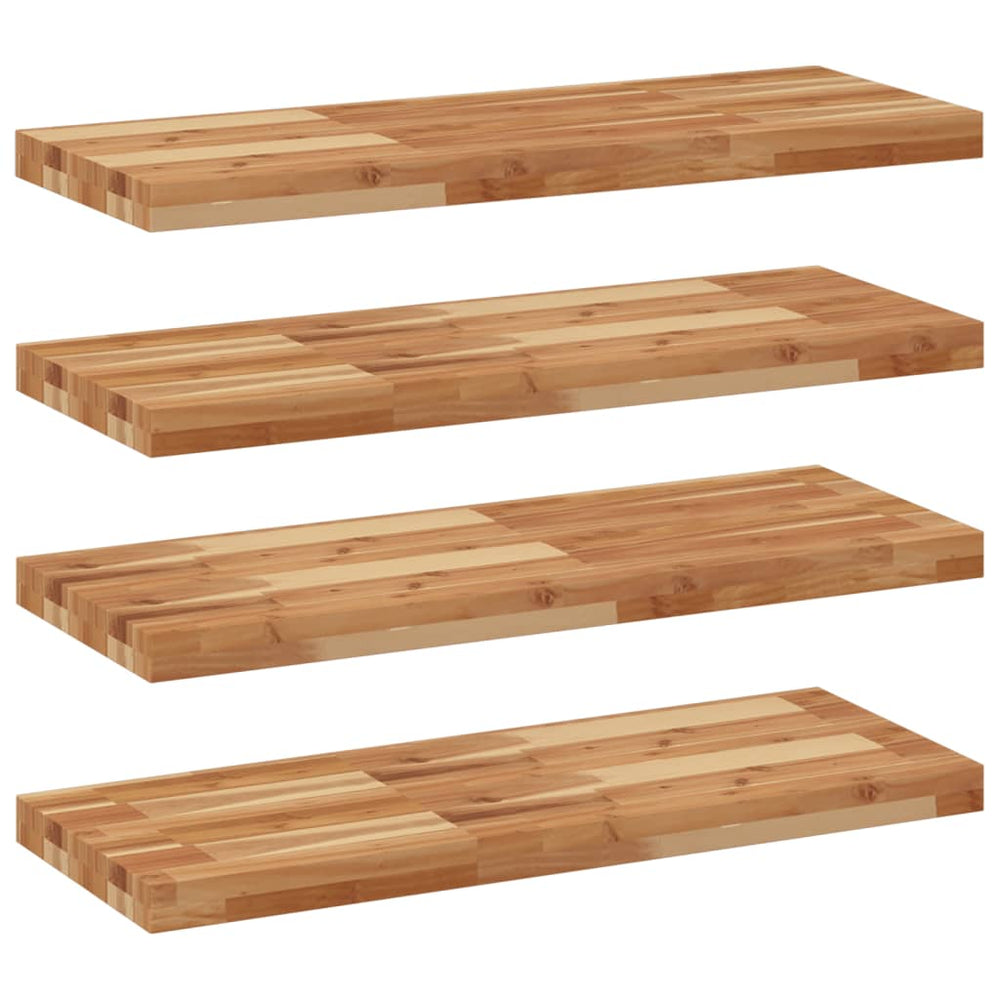 vidaXL Étagères murales 4 pcs 80x30x4 cm Bois d'acacia massif traité à l'huile