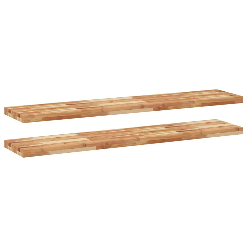 vidaXL Étagères murales 2 pcs 160x30x4 cm Bois d'acacia massif Traité à l'huile
