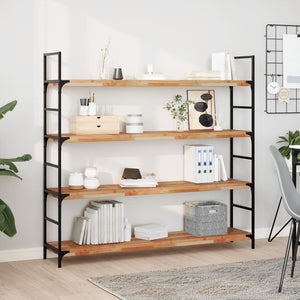 Akazie Massivholz Schweberegale, 160cm, 2er Set