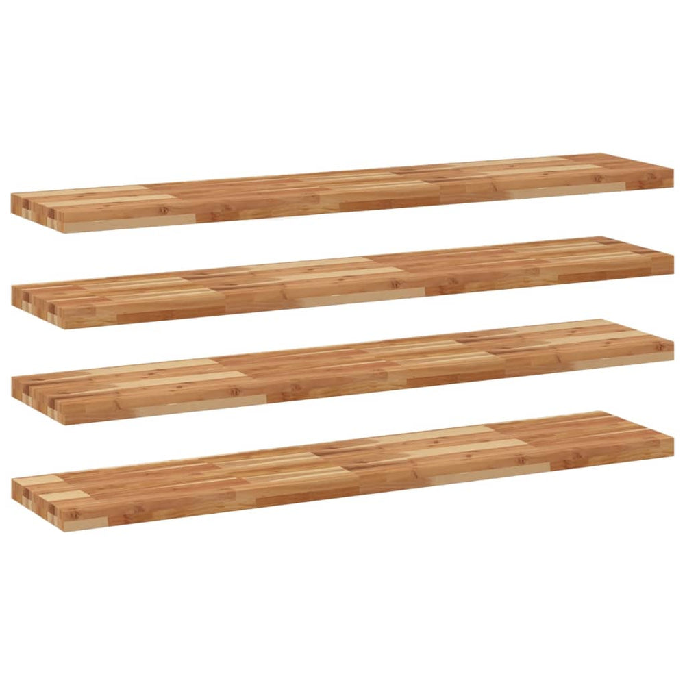 vidaXL Étagères flottantes 4 pcs 160x30x4 cm Bois d'acacia massif Traité à l'huile