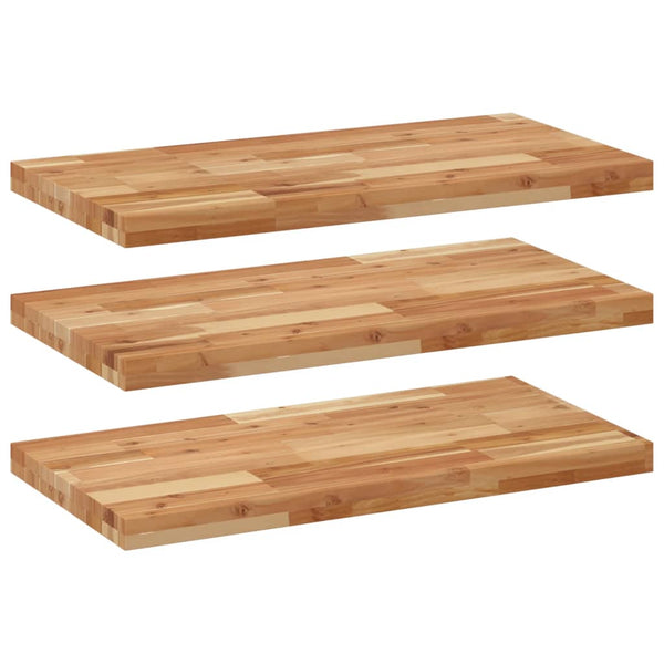 Akazie Massivholz Schweberegale 60x40 cm, 3er Set
