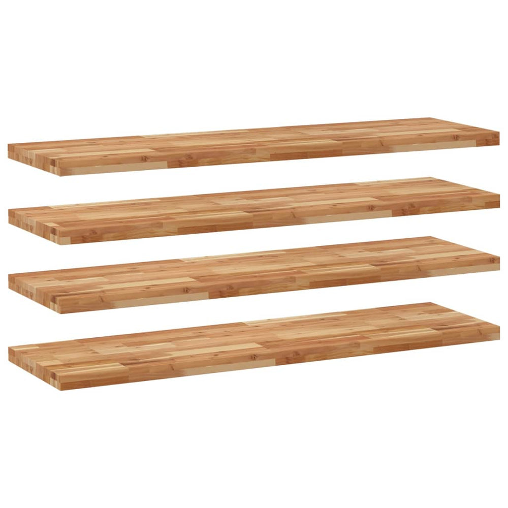 vidaXL Étagères murales 4 pcs 140x40x4 cm Bois d'acacia massif Traité à l'huile