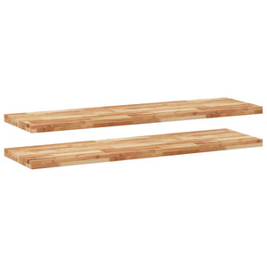 Akazie Massivholz Schweberegale, 160cm, 2er-Set