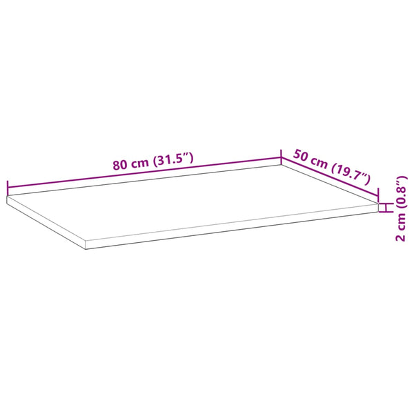 Waschtischplatte Akazie 80x50 cm Massivholz