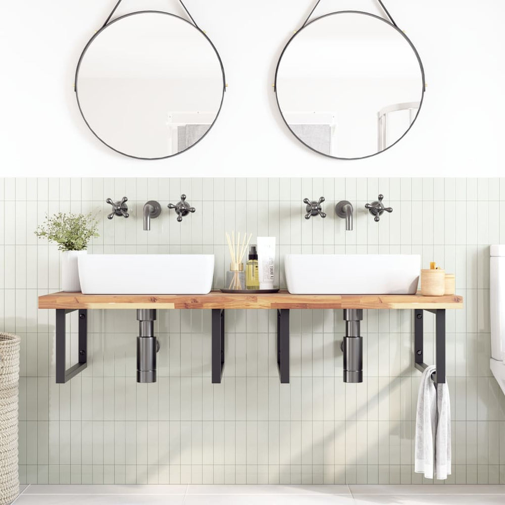 Massivholz Akazie Waschtischplatte 140x60 cm