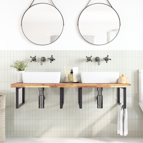 Massivholz Akazie Waschtischplatte 140x60 cm