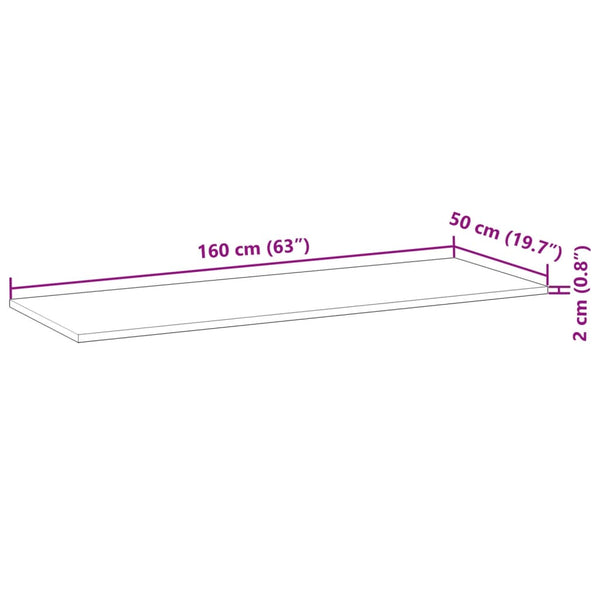 Massivholz Akazie Waschtischplatte 160 cm