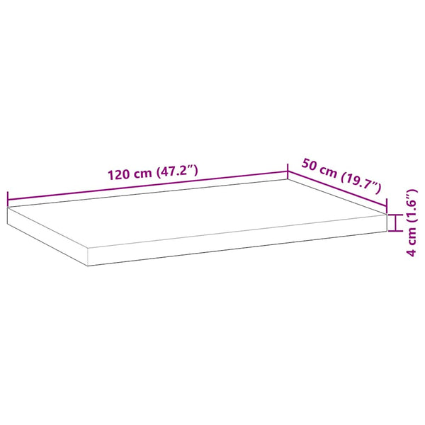Massivholz Akazie Waschtischplatte 120x50 cm