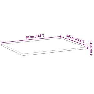 Akazie Schreibtischplatte Massivholz 80x60 cm