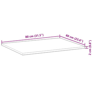 Akazie Schreibtischplatte Massivholz 80x60 cm