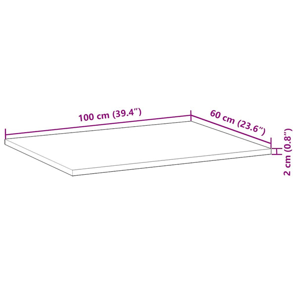Massivholz Akazie Schreibtischplatte 100x60 cm