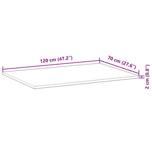 Massivholz Schreibtischplatte Akazie 120x70 cm
