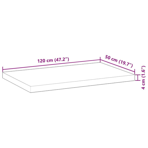 Massivholz Akazie Schreibtischplatte 120x50 cm