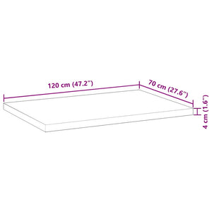 Massivholz Akazie Schreibtischplatte 120x70 cm