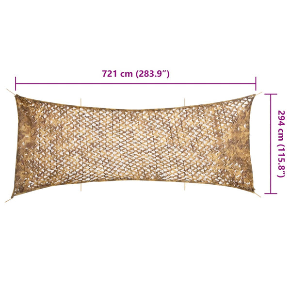 Tarnnetz Sandfarbe 721x294 cm mit Tasche