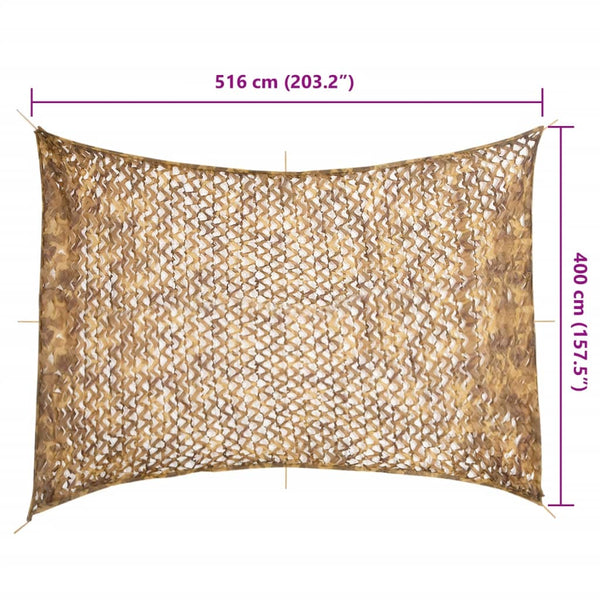 Tarnnetz 516x400 cm Sandfarbe mit Tasche