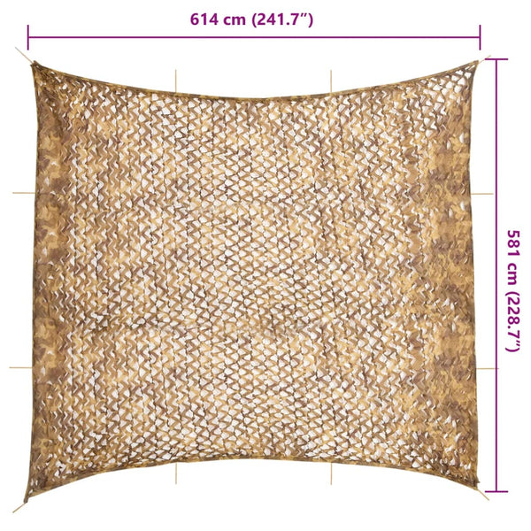 Sandfarbenes Tarnnetz 614x581 cm mit Tasche