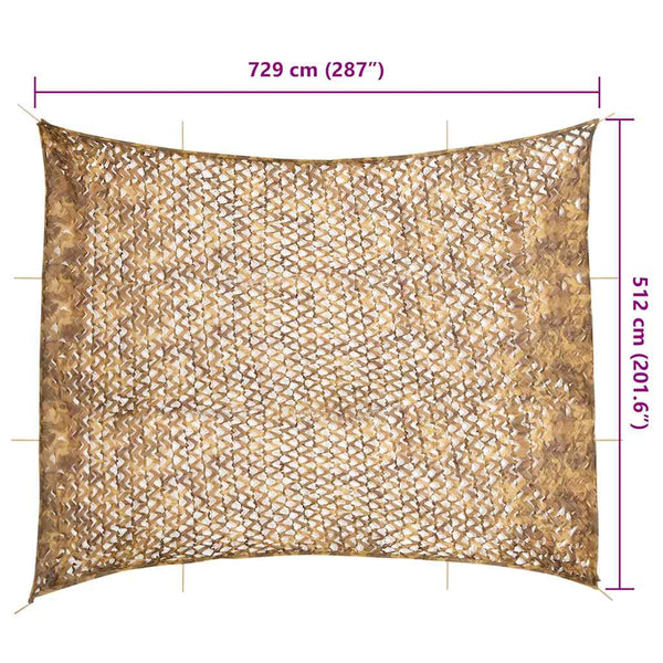 Sandfarbenes Tarnnetz 729x602 cm mit Tasche