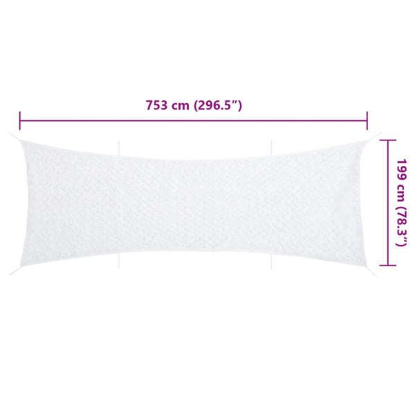 Weißes Tarnnetz 753x199 cm mit Tasche
