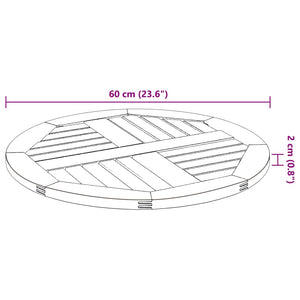 Akazie Tischplatte Rund Ø60cm
