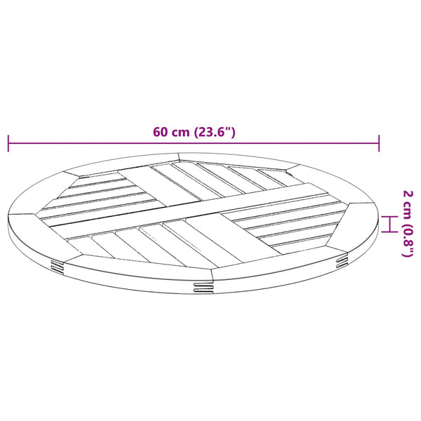 Akazie Tischplatte Rund Ø60cm