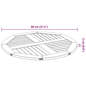 Akazie Tischplatte Rund Ø80cm