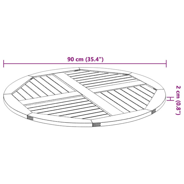 Akazienholz Tischplatte Ø90cm