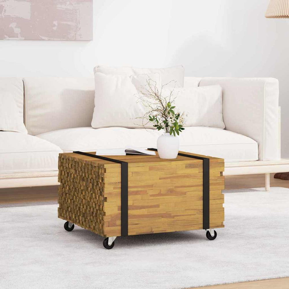 Couchtisch Braun Teak Massivholz 60x60