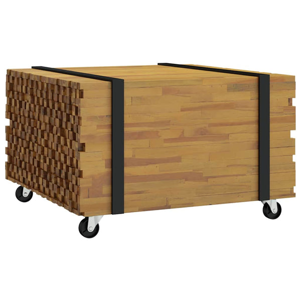 Couchtisch Braun Teak Massivholz 60x60
