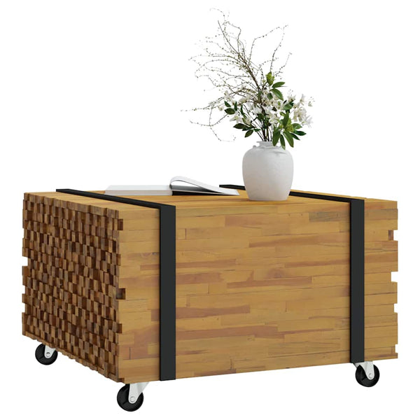 Couchtisch Braun Teak Massivholz 60x60