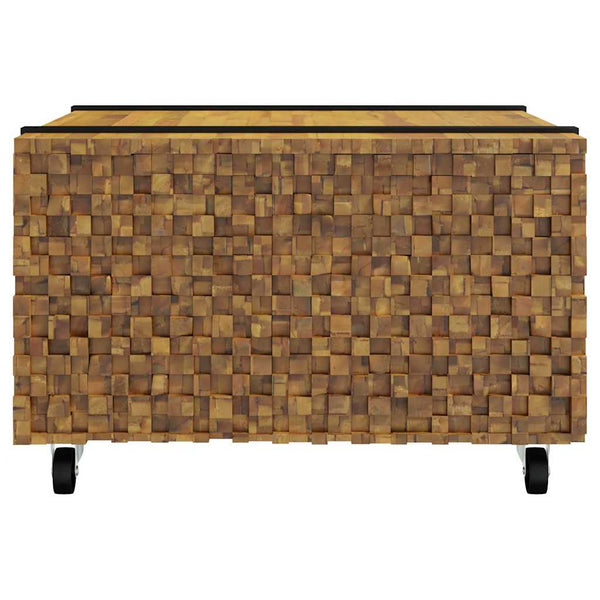 Couchtisch Braun Teak Massivholz 60x60
