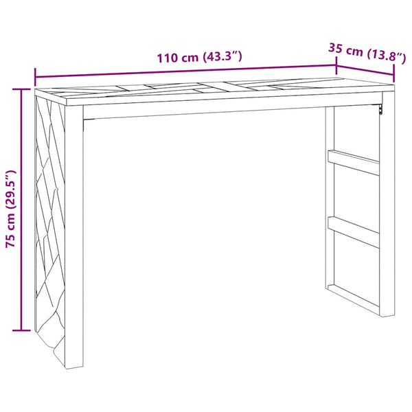 Konsolentisch 110x35x75 cm Massivholz Teak