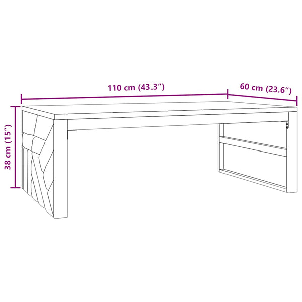 Couchtisch Teak Massivholz 110x60 cm