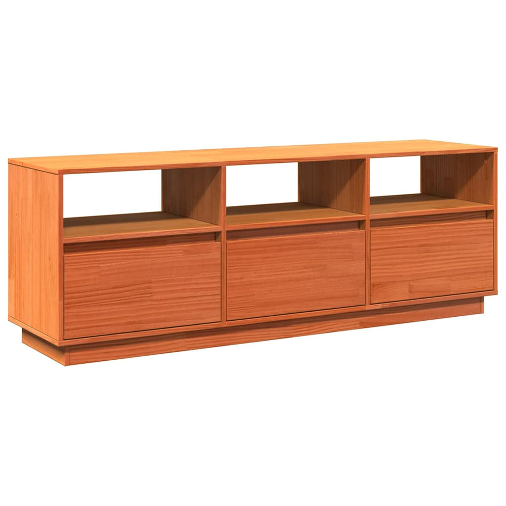 TV-Schrank Wachsbraun Kiefer Massivholz 140 cm