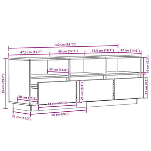 TV-Schrank Wachsbraun Kiefer Massivholz 140 cm
