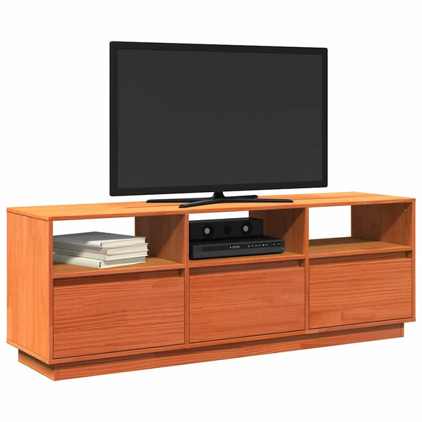 TV-Schrank Wachsbraun Kiefer Massivholz 140 cm