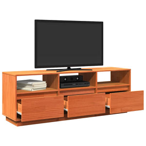 TV-Schrank Wachsbraun Kiefer Massivholz 140 cm