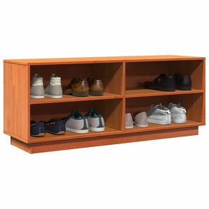Massivholz Schuhschrank Kiefer Wachsbraun
