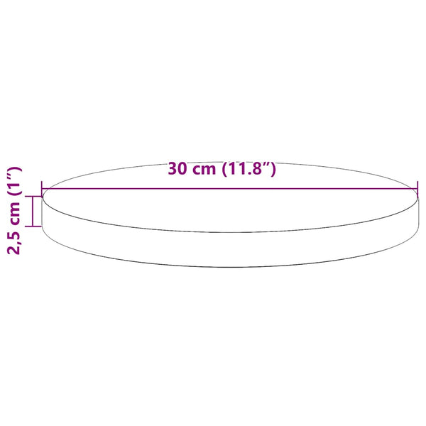 Runde Tischplatte Kiefer Wachsbraun Ø30cm