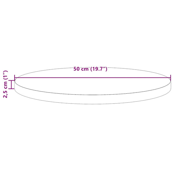 vidaXL Plateau de table rond ciré marron Ø50x2,5 cm Bois de pin massif