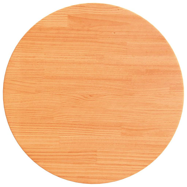 vidaXL Plateau de Table Rond Marron Cire Ø70x2,5 cm Bois Massif de Pin