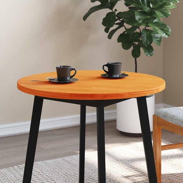 vidaXL Plateau de Table Rond Marron Cire Ø70x2,5 cm Bois Massif de Pin