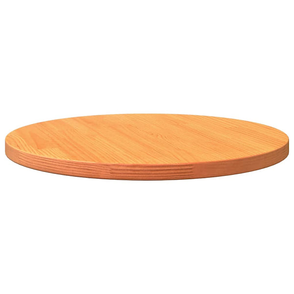 vidaXL Plateau de Table Rond Marron Cire Ø70x2,5 cm Bois Massif de Pin
