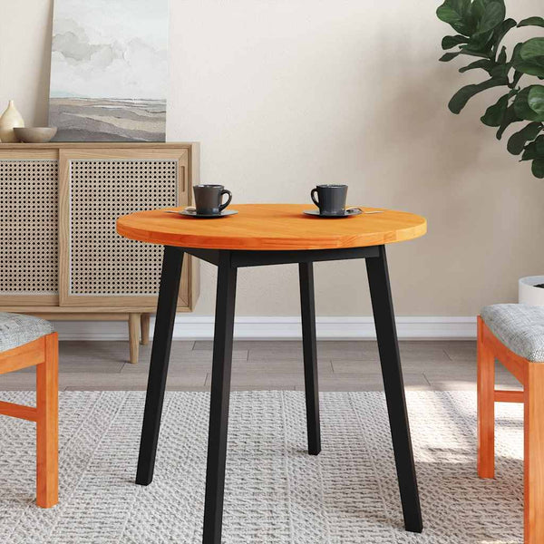 vidaXL Plateau de Table Rond Marron Cire Ø70x2,5 cm Bois Massif de Pin
