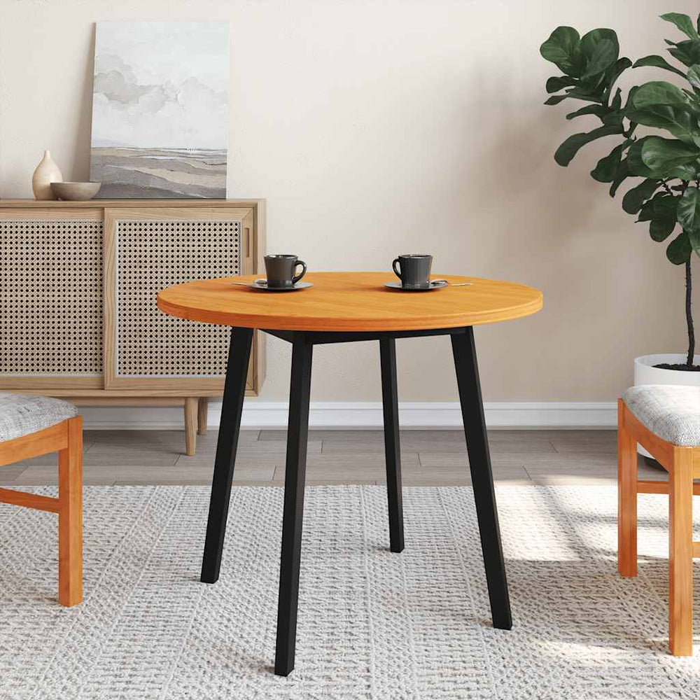 vidaXL Plateau de table rond marron ciré Ø80x2,5 cm Bois de pin massif