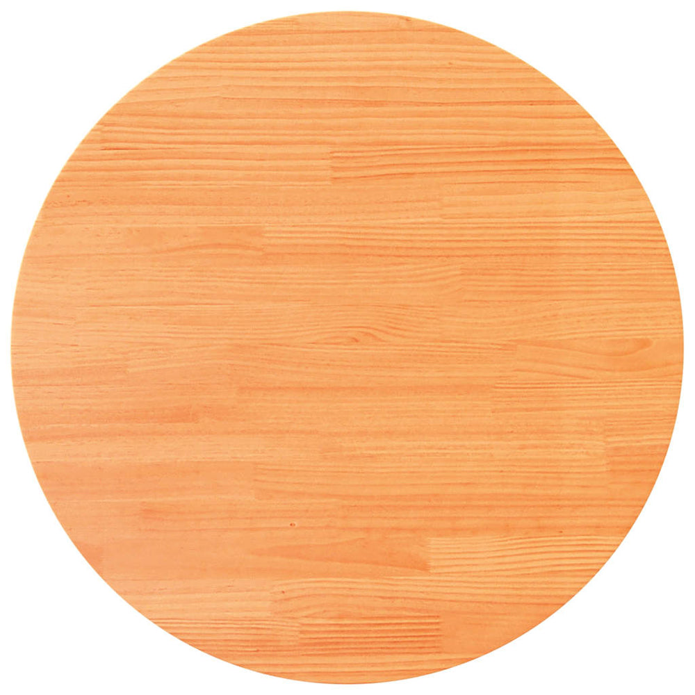 vidaXL Plateau de table rond ciré marron Ø90x2,5 cm Bois de pin massif