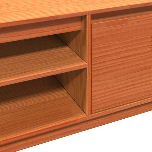 TV-Schrank Wachsbraun Kiefer Massivholz 140 cm